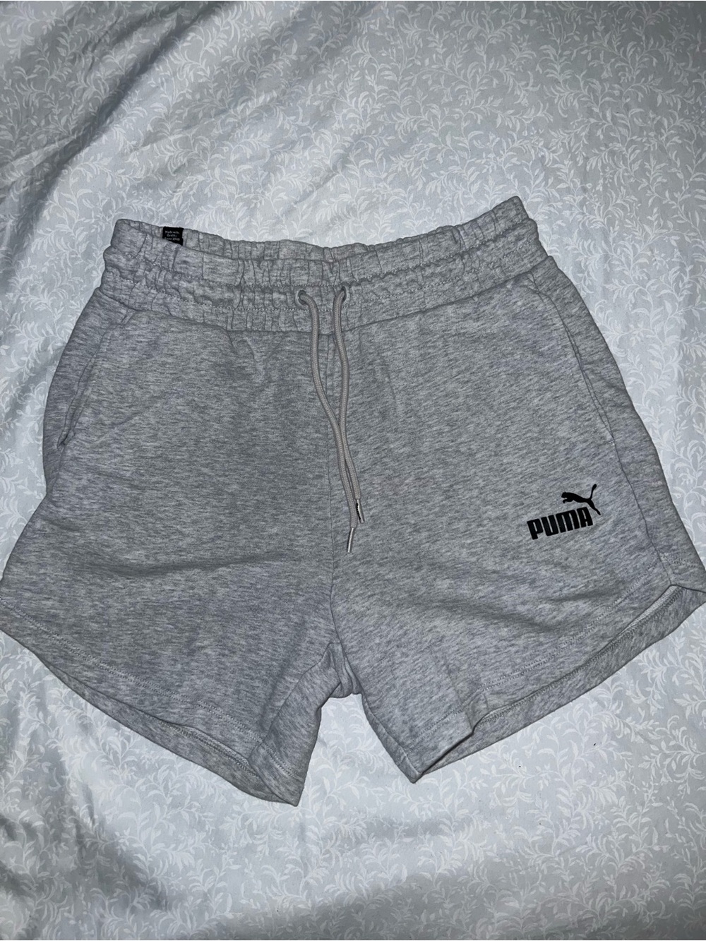 Puma Gray Women's Athletic Shorts with Drawstring
